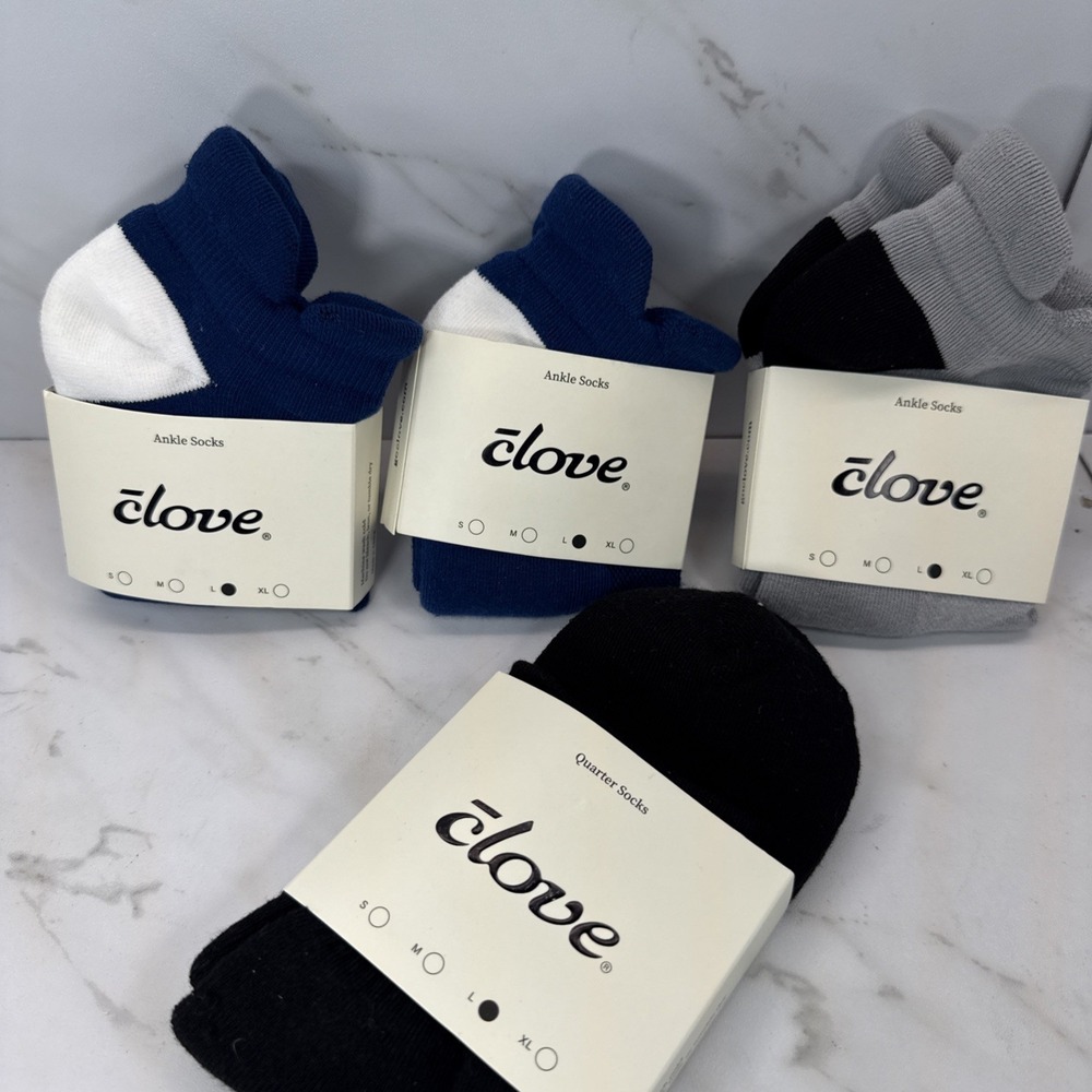 Lot Of 4 Clove Unisex Socks ✨Sz W 9.5-11 /M 8-9.5✨3 Ankle Socks ✨1 Quarter Socks